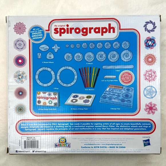The Original Spirograph 30+ Piece Drawing Set 2016 Hasbro Kahootz Complete - Picture 3 of 8